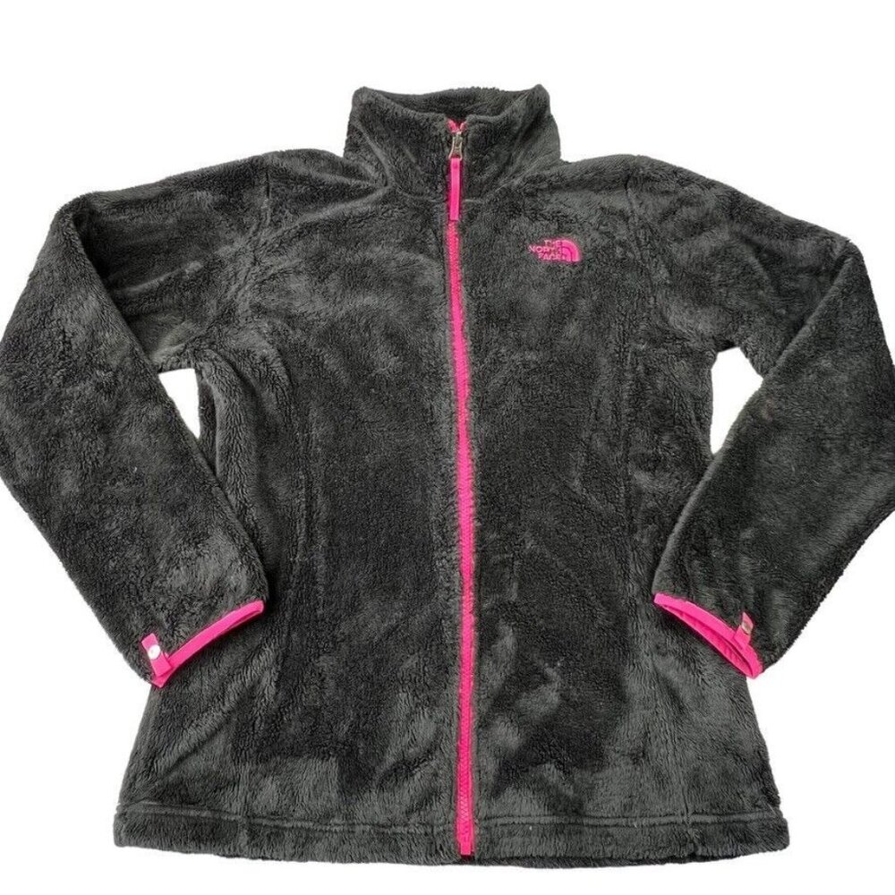 The North Face Girls Osolita Jacket Size XL Black Pink - Fleece‎ Lining Only!